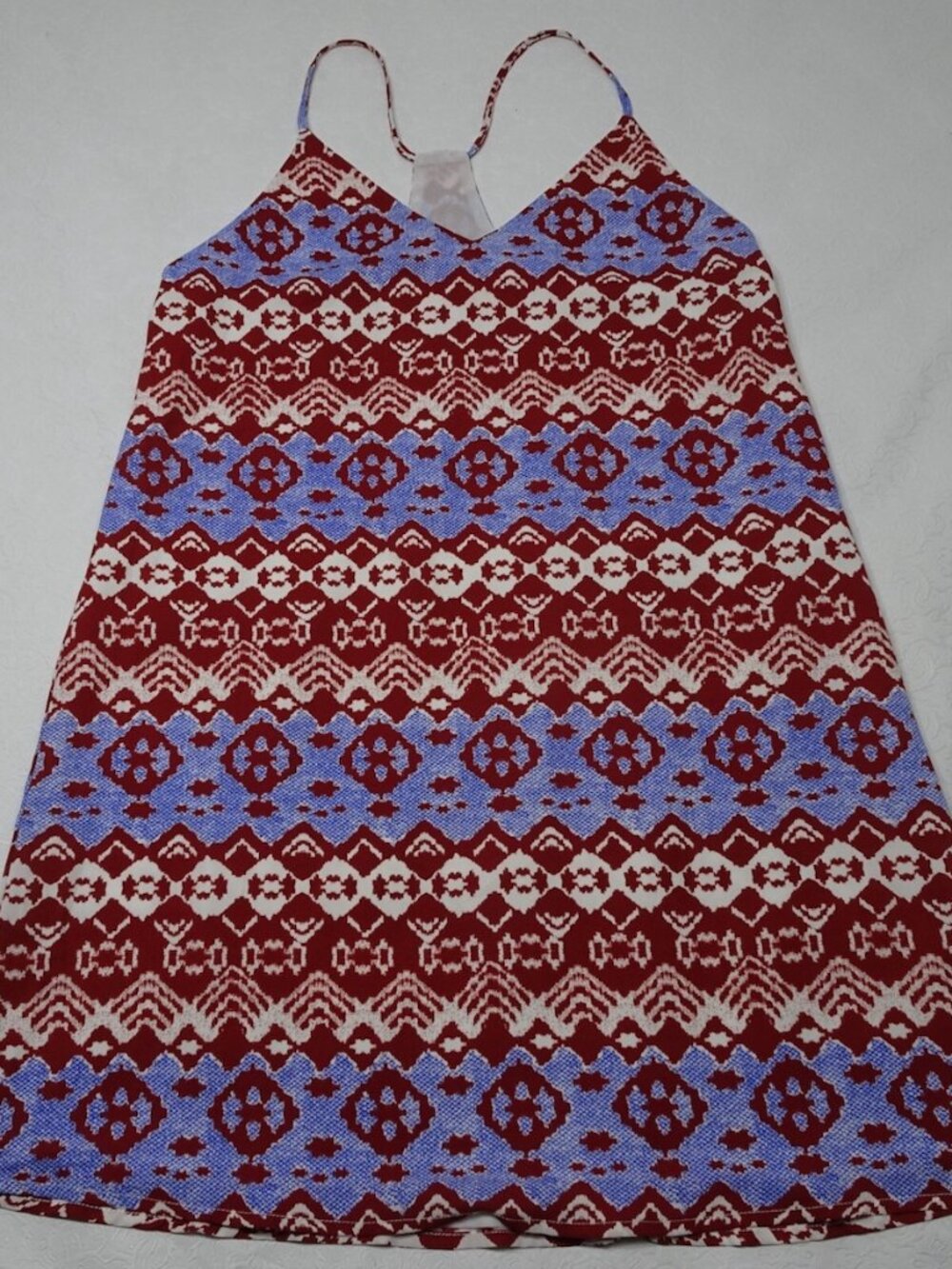 Voom by Joy Han Size S Printed Racerback Spaghetti Straps Lined Dress